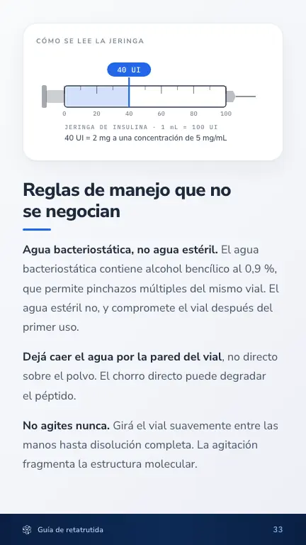 Página sobre cómo se leen las unidades de la jeringa